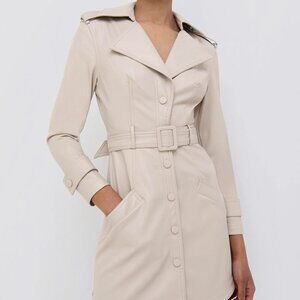 $495 JONATHAN SIMKHAI Chandler Belted Vegan Leather Minidress